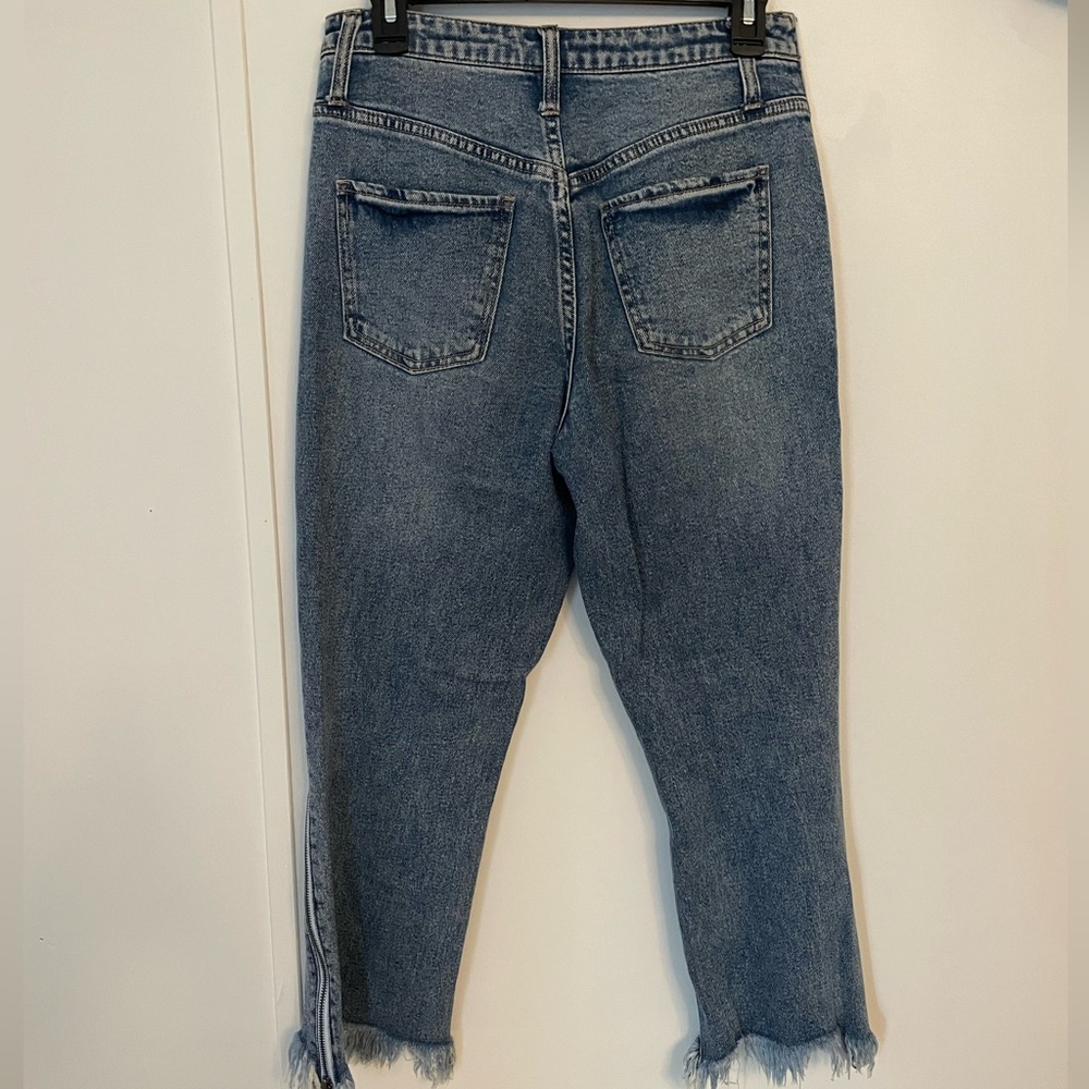 Wild Fable High Rise Ankle Side Zip Jeans frayed hem Size 4 - Picture 9 of 9